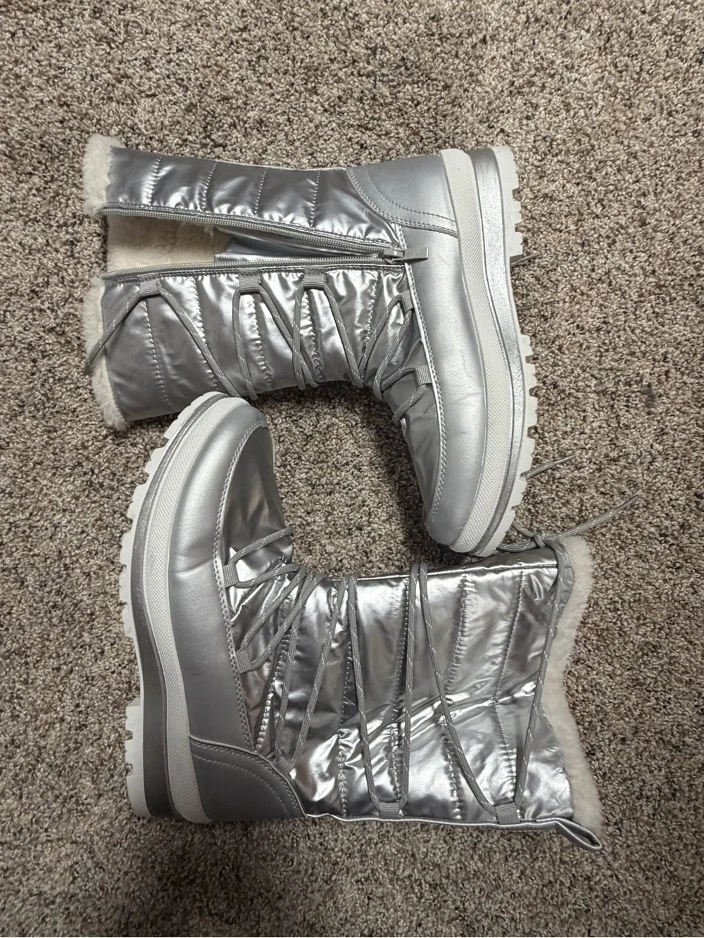 Silver Women's Insulated Winter Boots
